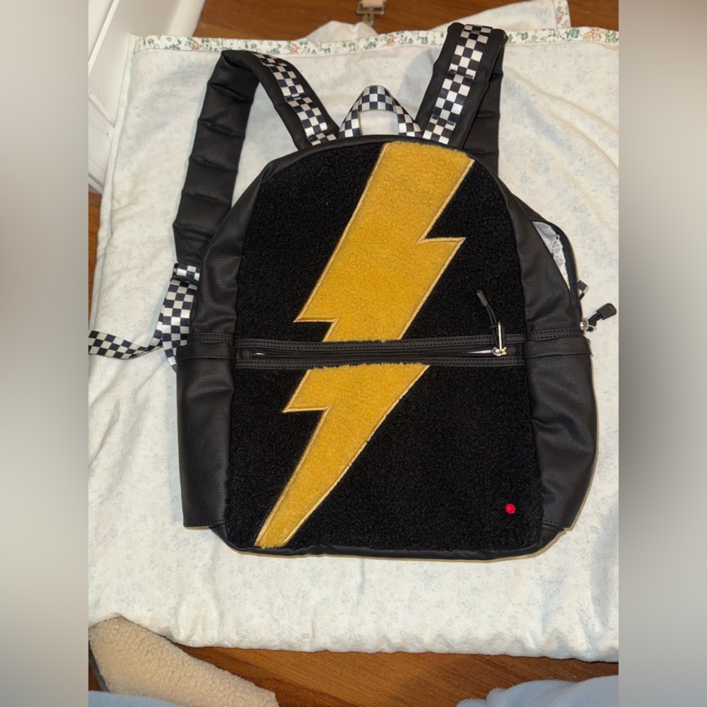 STATE White and Black Interior Backpack
